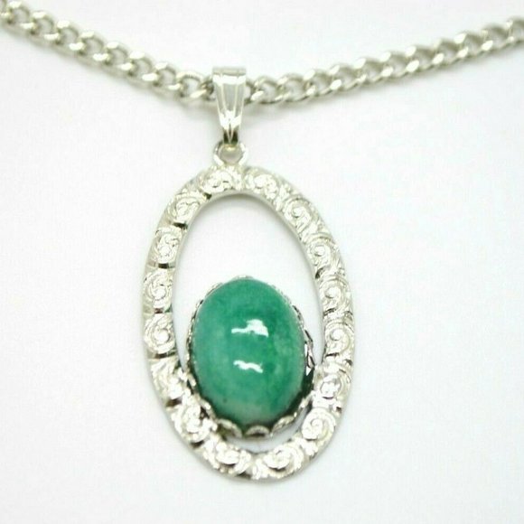 Pcraft Jewelry - Pcraft Green Blue Glass Chain Link Silver Tone